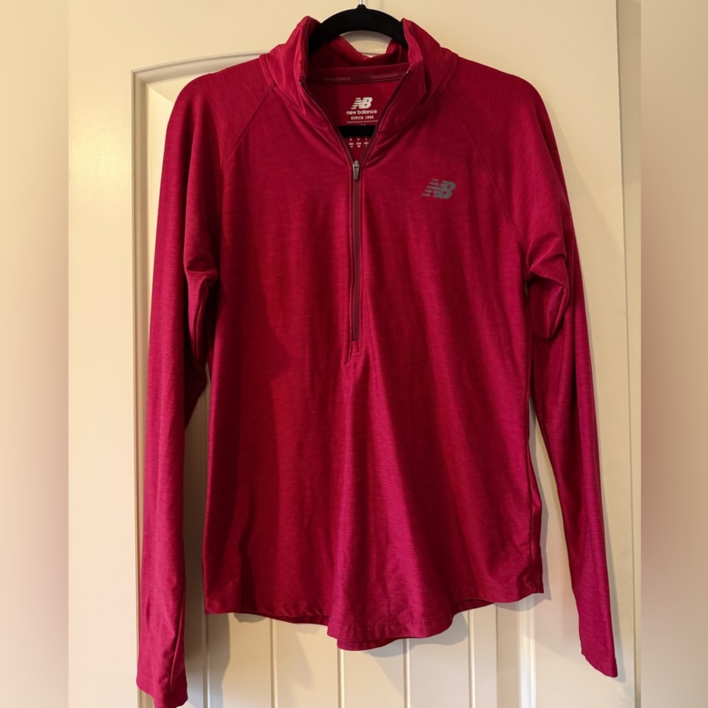 New Balance Burgundy Quarter-Zip Top